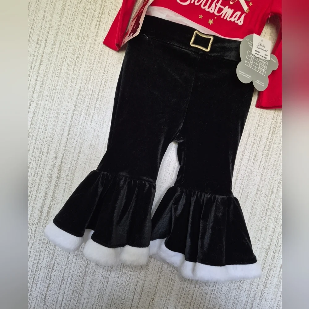 NWT Baby Essentials Size 9 Months Girls Christmas Outfit